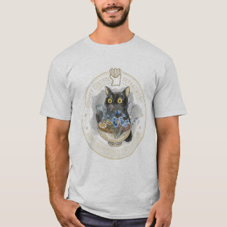 Vintage-Qualitätskontrolle Schwarzes-Katze-Ramen-T T-Shirt