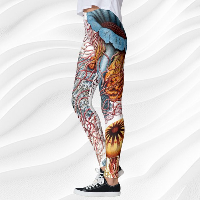 Vintage Qualle von Ernst Haeckel, Discomedusae Leggings (Vintage Jellyfish by Ernst Haeckel, Discomedusae Leggings)