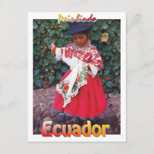 vintage Quechua Ecuador Postkarten Mädchen