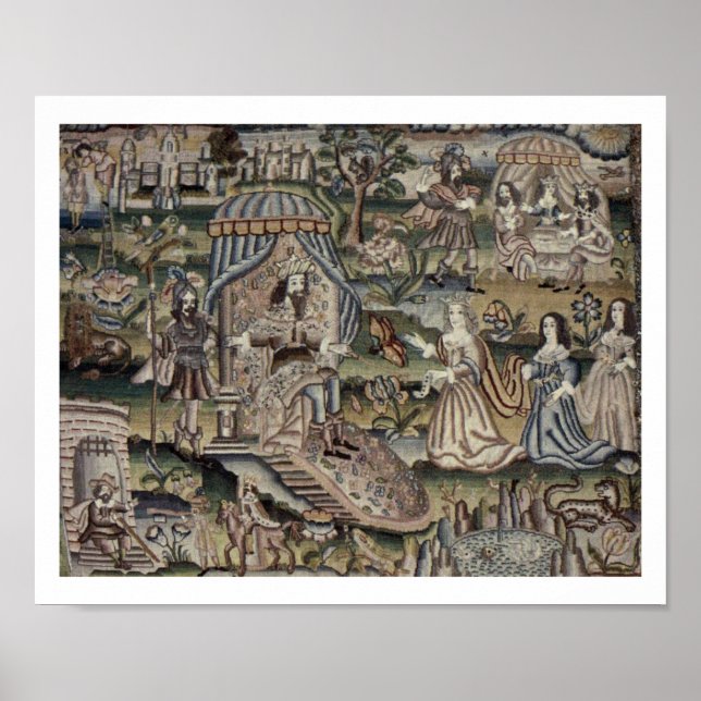 Vintage Queen Esther Tapestry Stickerei Lila Poster (Vorne)