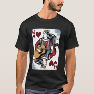 Vintage Queen of Hearts Gitarrist - Gitarrenkarte T-Shirt