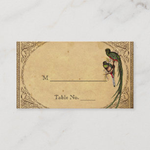 Vintage Quetzal Bird Elegante Hochzeiten Platzkart Platzkarte