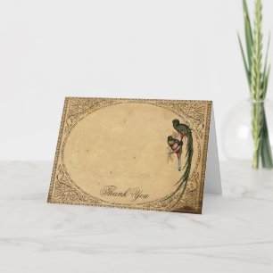 Vintage Quetzal Vogel Elegante Dankeskarte
