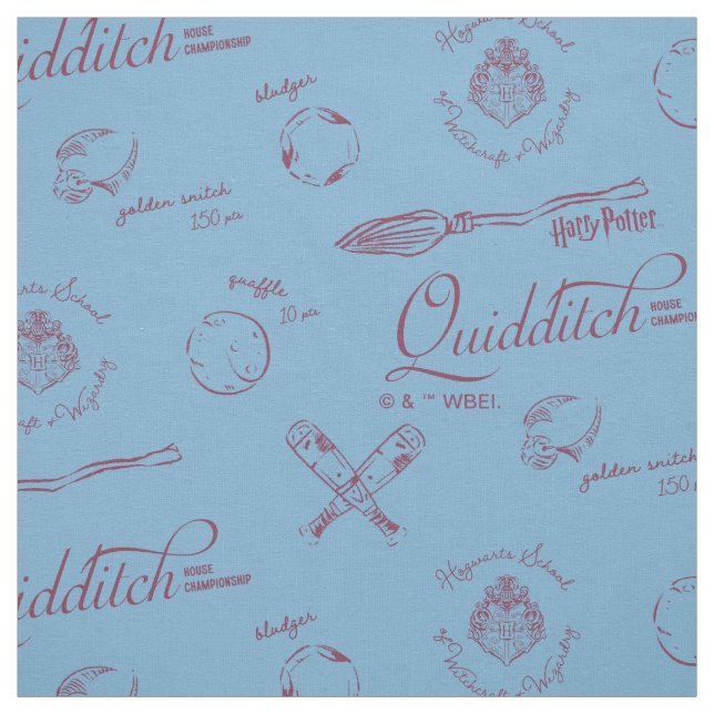 Vintage QUIDDITCH™ Sketch Pattern Stoff (Muster)