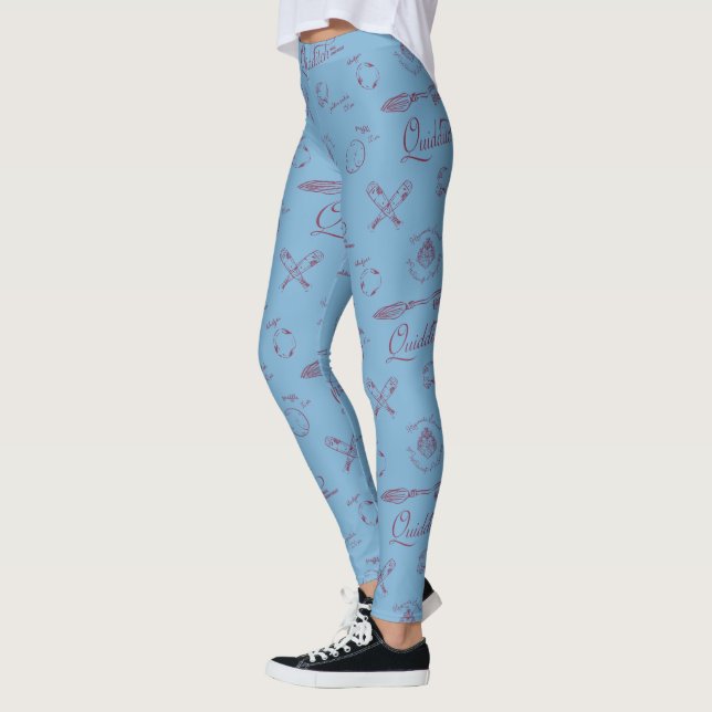 Vintage QUIDDITCH™ Skizzenmuster Leggings (Links)