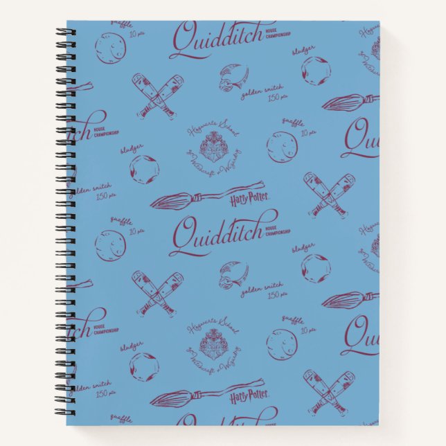 Vintage QUIDDITCH™-Skizzenmuster Notizbuch (Vorderseite)