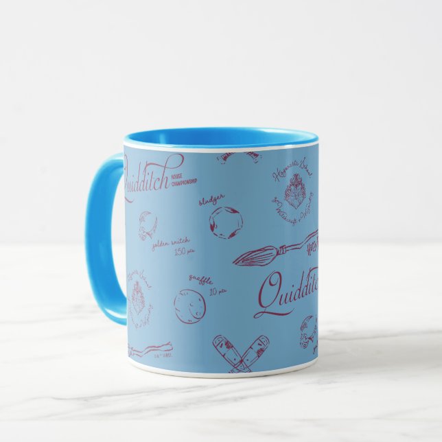 Vintage QUIDDITCH™ Skizzenmuster Tasse (Vorderseite Links)