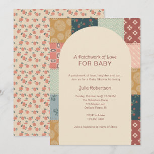Vintage-Quilt-Baby-Shower Einladung