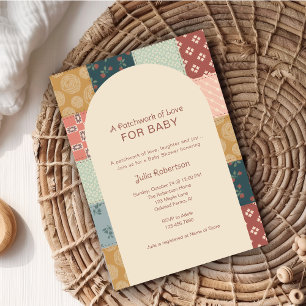 Vintage-Quilt-Baby-Shower Einladung