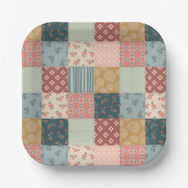 Vintage-Quilt-Baby-Shower-Papierplatte Pappteller