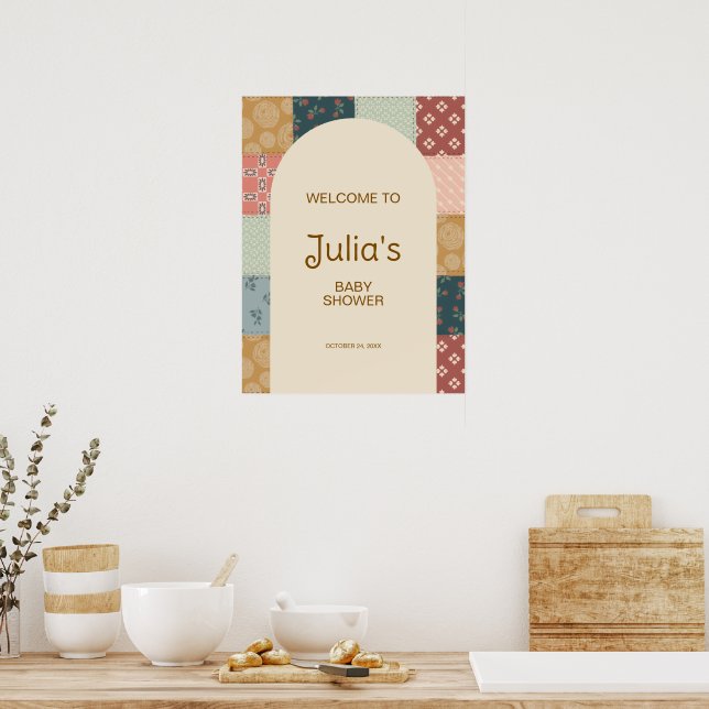 Vintage-Quilt-Baby-Shower Poster (Küche)