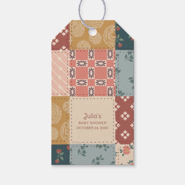 Vintage-Quilt-Geschenkanhänger Geschenkanhänger (Vorderseite)