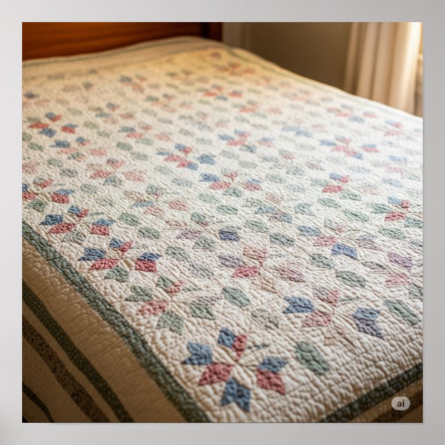 Vintage Quilt-Grafik Poster (Vorne)