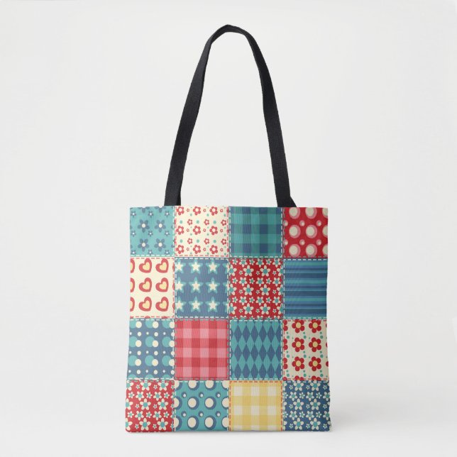 Vintage-Quilt: Patchwork-Hintergrundmuster. (Vorderseite)