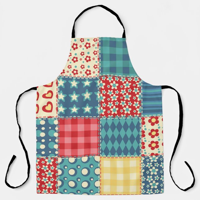 Vintage-Quilt: Patchwork-Hintergrundmuster. Schürze (Vorderseite)