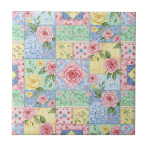 Vintage-Quilt-Rosenmuster Fliese
