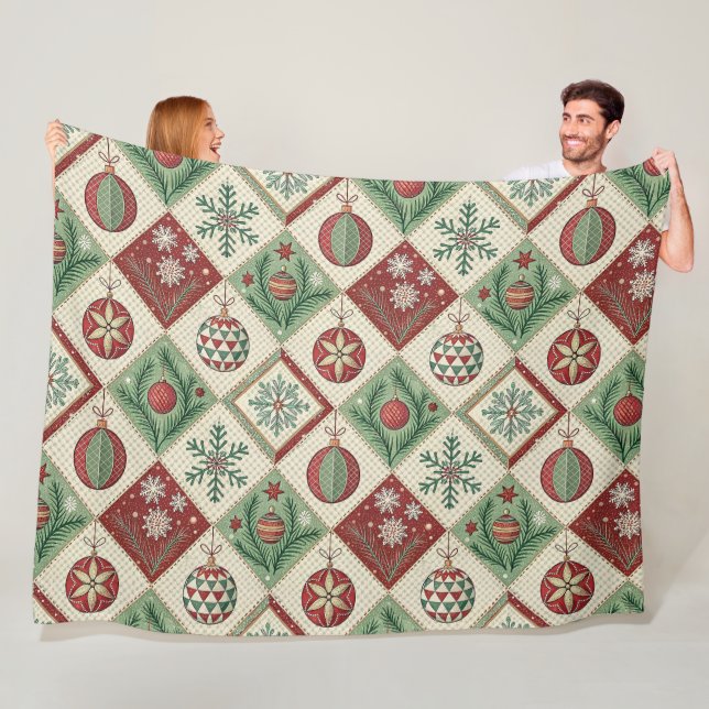 Vintage-Quilted-Christmas-Muster Fleecedecke (Beispiel)