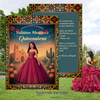 Vintage Quinceañera Meine 15. Geburtstagsfeier Einladung