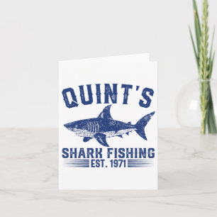 Vintage Quint's Haifischangeln 1971 Retro Fischer Karte