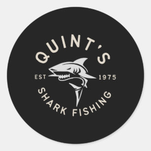 Vintage Quint's Haifischfang 1975 Retro 2 Runder Aufkleber