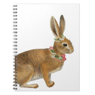 Vintage Rabbit Blume Spiraljournal Notizblock