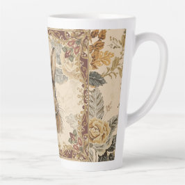 Vintage Rabbit,Cute Rabbit with Flowers Pattern  Milchtasse