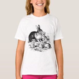 Vintage Rabbit-Familiendarstellung, Baby Bunnies T-Shirt