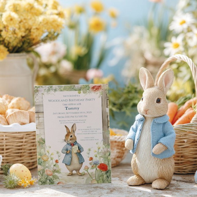 Vintage Rabbit Garden Birthday Einladung (Von Creator hochgeladen)