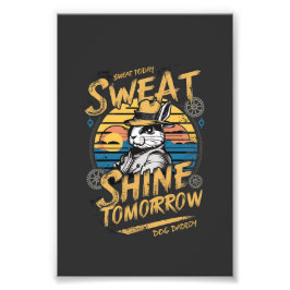 Vintage Rabbit Workout Motivation Art Fotodruck