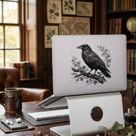 Vintage-Raben-Efeu-Dunkle-Natur-Skizzenkunst Aufkleber