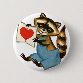 Vintage Raccoon-Liebe Button