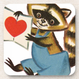 Vintage Raccoon-Liebe Untersetzer