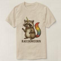 Vintage Raccoonicorn | Regenbogen-Schwanz-Waschbär