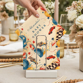 Vintage Race Car Baby Shower Serviette