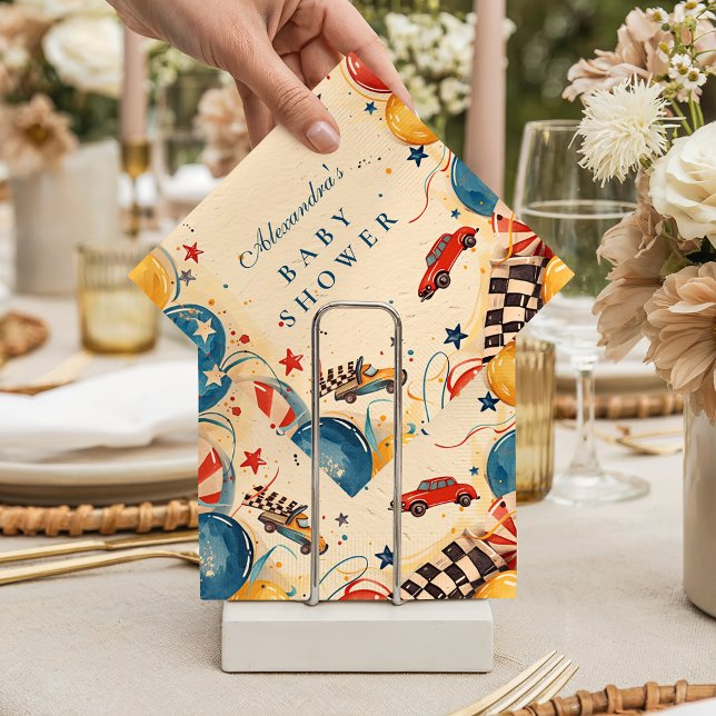 Vintage Race Car Baby Shower Serviette (Von Creator hochgeladen)