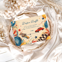 Vintage Race Car Diapper Raffle Begleitkarte