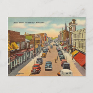 Vintage, Race Street, Cambridge, Maryland Postkarte