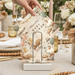 Vintage Racing Baby Shower Serviette