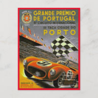 Vintage RACING - PORTUGAL GRAND PRIX 1955 POSTCARD