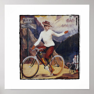 Vintage-Radfahrer Fahrrad-Werbeposter Poster