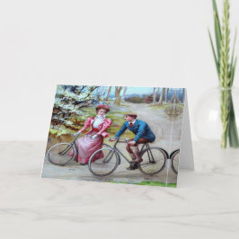 Vintage Radfahrer Feiertagskarte
