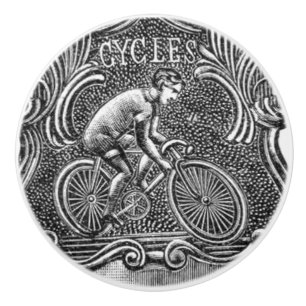 Vintage Radfahrer-Insignie-Ätzung Keramikknauf