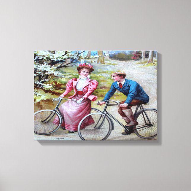 Vintage Radfahrer Leinwanddruck (Vorderseite)