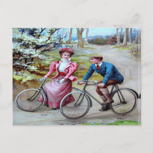 Vintage Radfahrer Postkarte