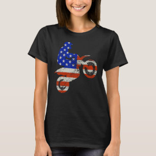 Vintage Radgrafik für Biker Coole US-Flagge 4. O T-Shirt
