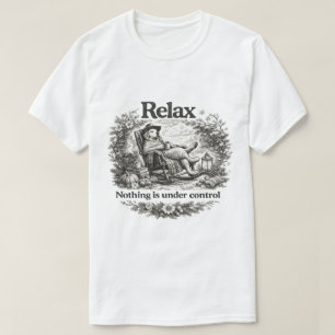 Vintage-Radierkunst Hund Schaukelstuhl Entspannung T-Shirt