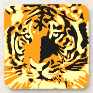 Vintage-Radierung Biologische Tiger-Kunst Getränkeuntersetzer