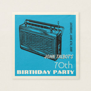 Vintage-Radio 70. Geburtstag Party-Papierserviette Serviette