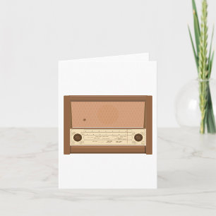 Vintage-Radio aus Holz von 1940er Retro Karte