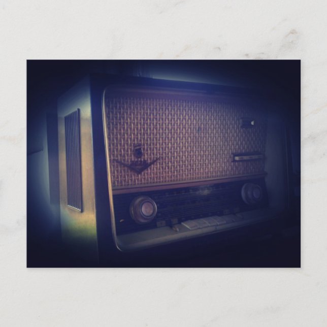Vintage Radio Postkarte (Vorderseite)
